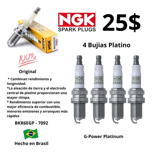 Bujias Platino Ngk Brasil Aveo Lancer Logan Corolla Civic X1