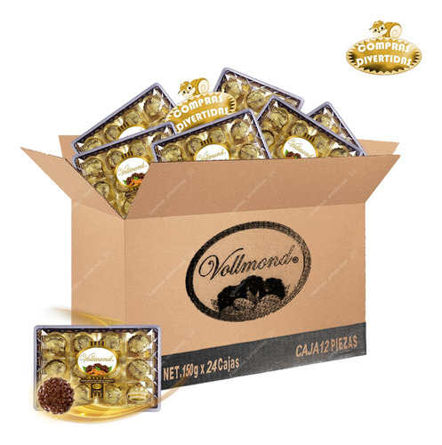 Vollmond | Trufas | Chocolate | Cacahuate | Almendra | 24 Pz