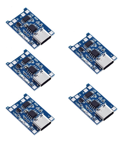 Modulo Tp4056 X5 Pz Usb Tipo *c* Cargador Baterias Litio