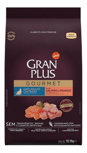 Granplus Gourmet Gato Castrado Salmão E Frango 10,1kg