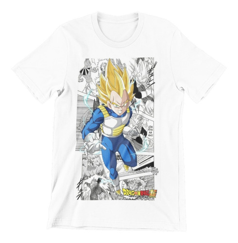 Polera Dama Dragon Ball Vegeta Anime Otaku Estampado Algodon