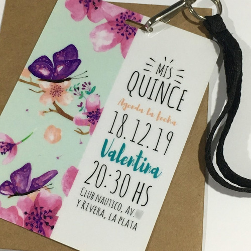 Pase Vip Simil Pvc 15 Años Tarjeta X25 Cordon C/herraje