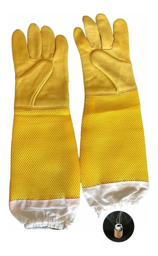 Guantes Apicultura Piel Manga Malla Abejas Envio Gratis Miel