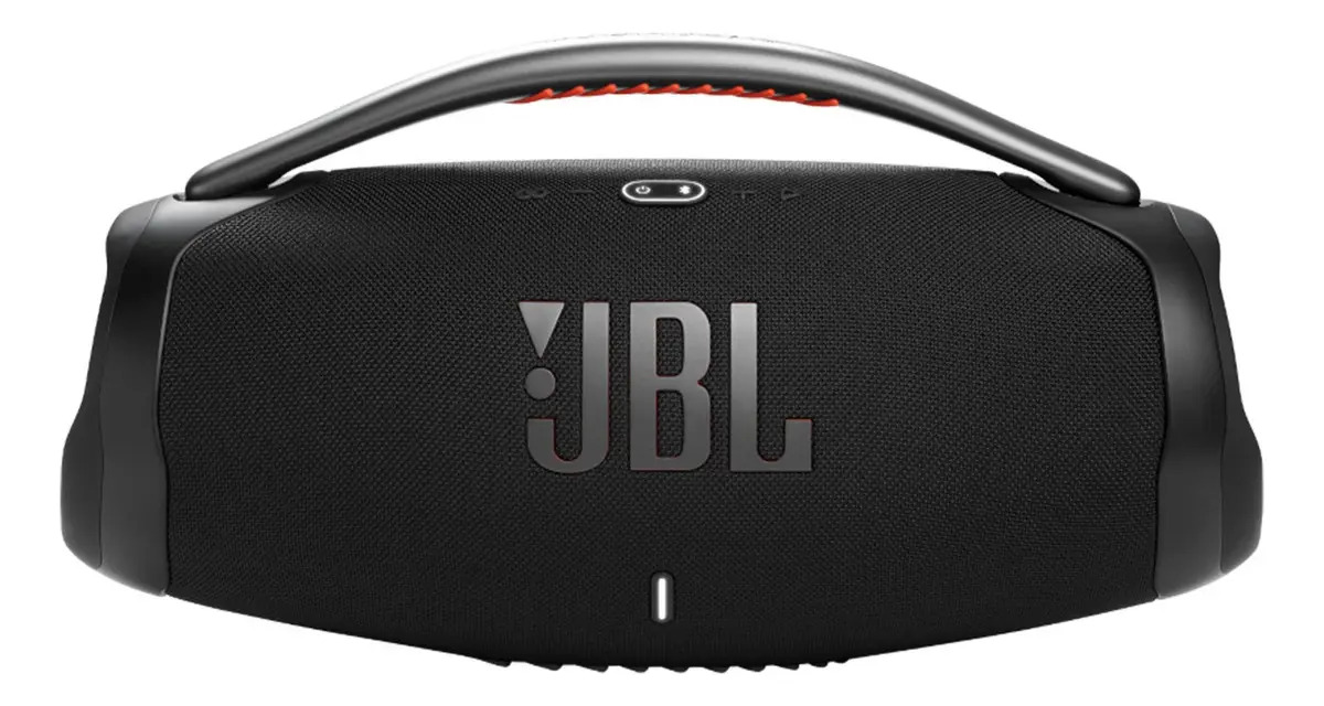Alto-falante portátil JBL Boombox 3 com bluetooth impermeável preto