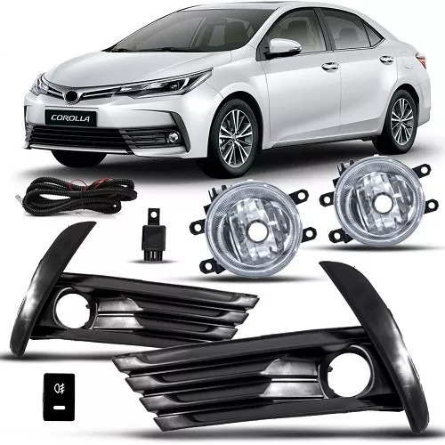 Kit Farol Milha Auxiliar Corolla 2018 Botao Original Full 