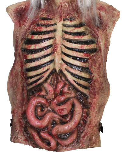 Pectoral De Latex; Zombie, Halloween Color Carne