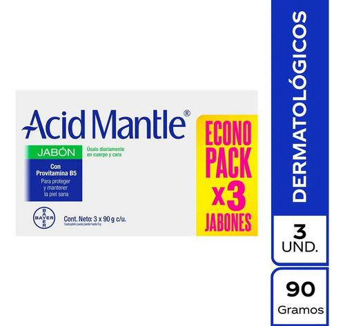 Barra Limpiadora Acid Mantle Tripack 90grs C/u Original