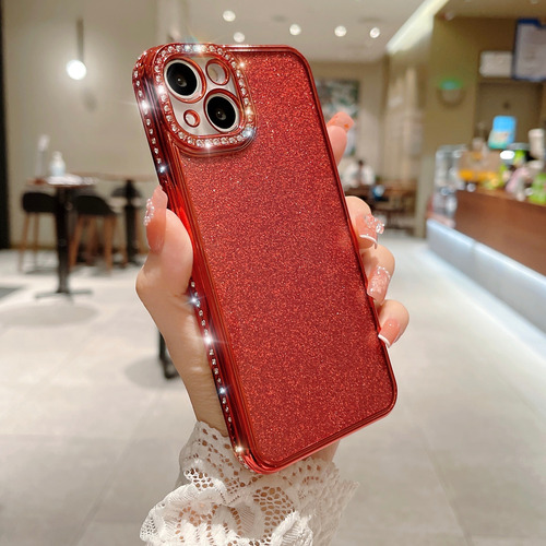 Apple Iphone12 6.1 - Funda Con Forma De Diamante Chapada En Purpurina Para iPhone