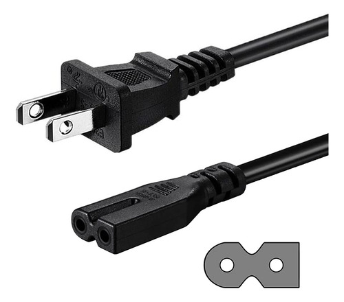 Cable De Alimentación De Ca De 2 Clavijas Compatible Con V.