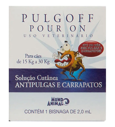 Pulgolff Antipulgas Pour On P/ Cães De 15kg A 30kg 2,0ml