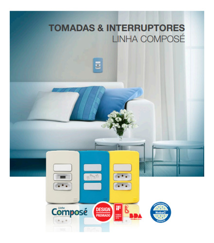 Tomada Dupla 10a Composé Weg 2p+t Placa 4x2 Branca