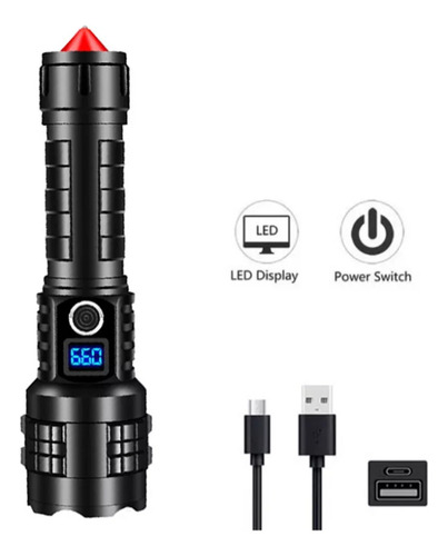 Gv Lámpara Táctica Ultra Potente Led 10000 Lúmenes