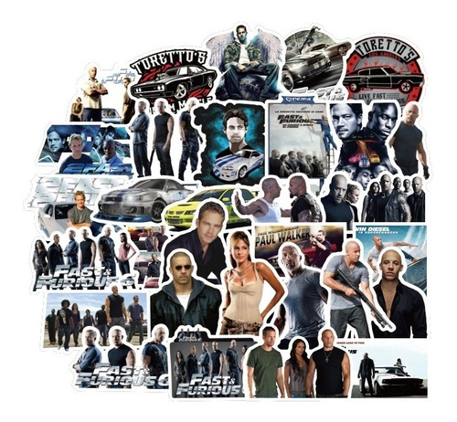 Rapido Y Furioso 50 Calcomanias Stickers D Pvc Toretto Brian