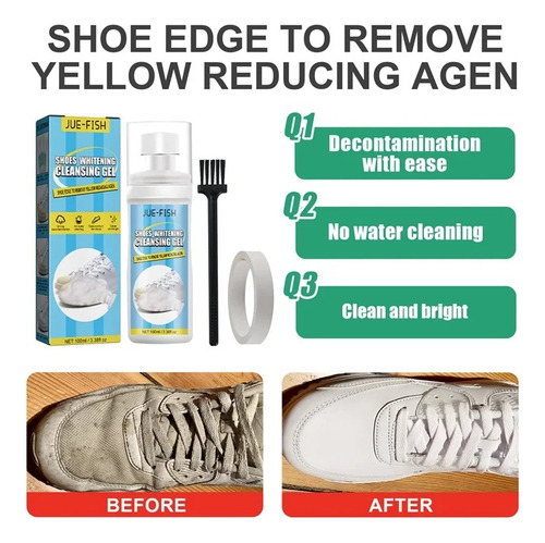 Gel Liquido Limpiador De Zapatos Para Tenis 100ml Blancos