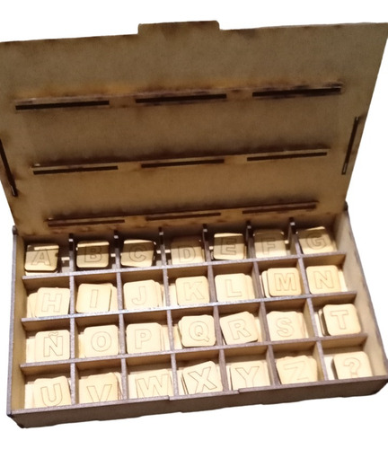 Caja Abc Abecedario Didactico Mdf Aprender Niños Educativo