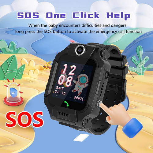 Hancdon Z6f Niños Smartwatch Impermeable A Prueba De Sudor Larga Vida Posicionamiento De Seguimiento Bluetooth Llamada Niños Niñas Reloj Inteligente Azul Petróleo