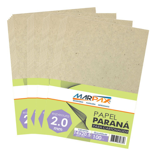 Papel Paraná Para Cartonagem Marpax 2,0mm 14x20,5cm 100un