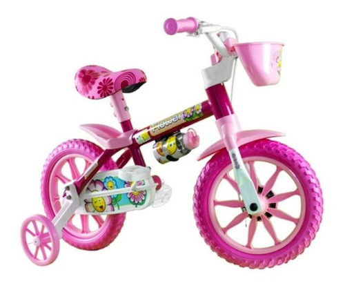 Bicicleta Infantil Bike Aro12 - Flower Selim Pu Nathor