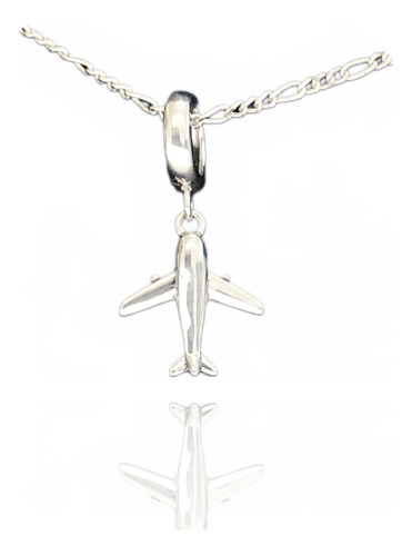 Collar Charm Avion Plata .925 Regalo Amor Viajes Aniversario