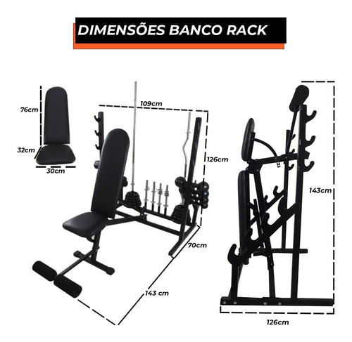 Imagem 3 de 7 de Banco Completo Academia Em Casa Estação De Treino Megagym