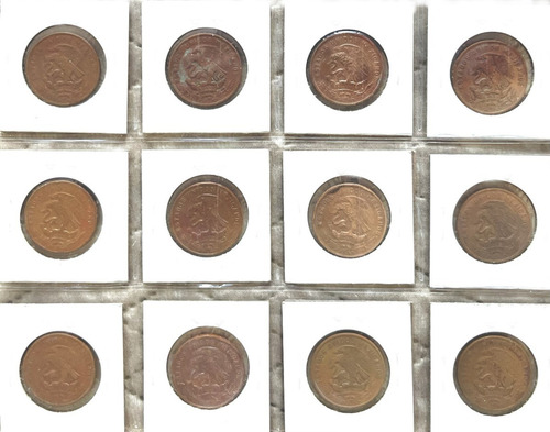 20 Monedas Antiguas De México De 20 Centavos, D Cobre 1960´s (Usado)