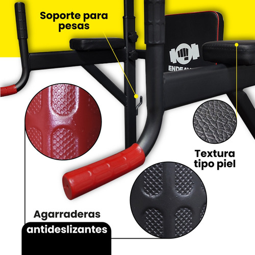 Estación Barras Inmersión Tabla Abdominales Pull Ups Fitness Estructura Gris oscuro Tapizado Gris oscuro