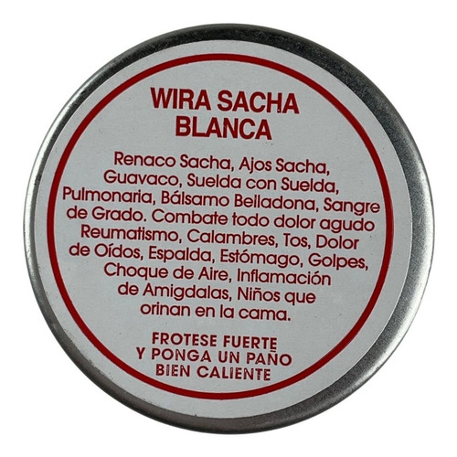 Wira Sacha Blanca Ungüento Frotacion En Lata (pack 5 )