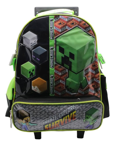 Mochila Minecraft Con Carro 16 Pulgadas Mi296