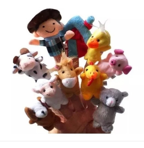 Imagen 3 de 5 de Pack 10 Titeres Dedo Cuentos Granja Personajes Animales