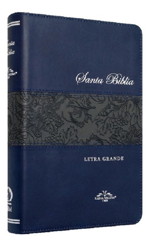 Imagen 2 de 10 de Biblia Rvr1909 (antigua) Letra Grande Imit. Piel Azul Marino