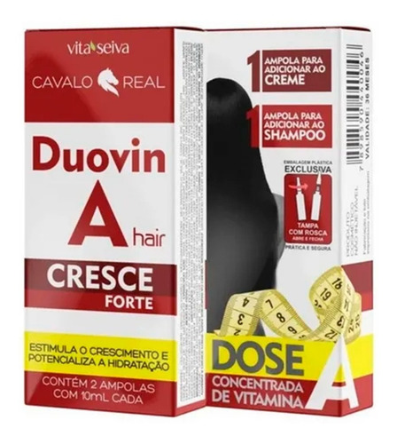 Ampola Duovin A Hair Cavalo Real Cresce Forte 20ml