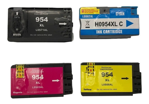 Imagen 1 de 6 de Pack 4 Cartucho Tinta Generico Tigre 954xl 7740 8710 8720