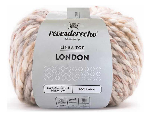 Lana London 100grs Revesderecho Con 20% De Lana.