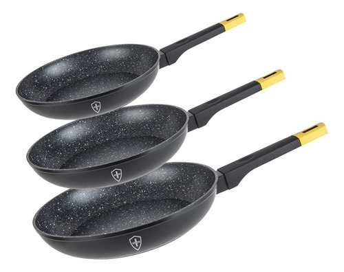Juego 3pz Sartenes C/tapa Swiss Silver Antiadherente Premium