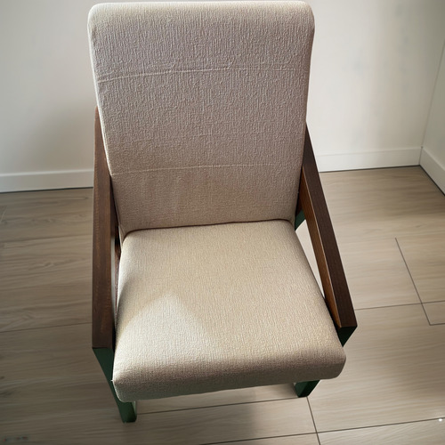 Silla De Madera Para Comedor Tripié Marrón Oscuro Crema
