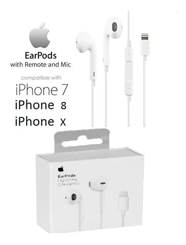 Audífonos Auriculares Manos Libres Entrada Lightning para iPhone EarPods  Calidad Original APPLE X