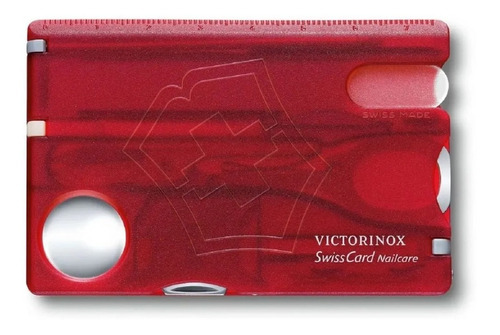 Tarjeta Victorinox Swisscard Nailcare 13 Funciones Color Rojo