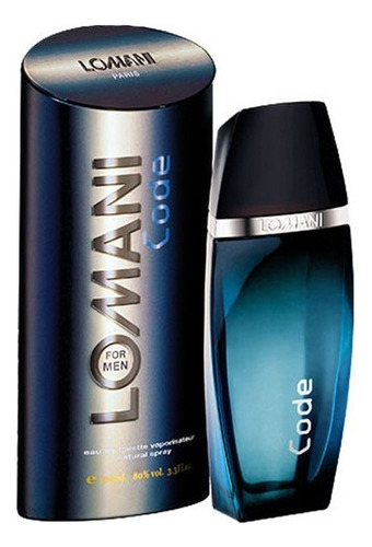 Perfume francés Lomani Code para hombre Edt, 100 ml