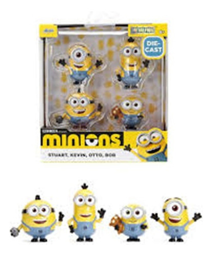 Minions 4 Figuras Metal Stuart Kevin Otto Bob Jada Toys