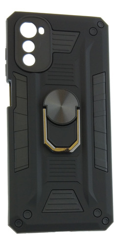 Funda Uso Rudo Para Motorola E32 4g Hibrida De Anillo Y Mica