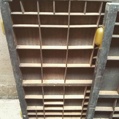 Cajon Tipografico Antiguo Cajones Madera Manijas