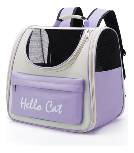 Mochila Transportadora De Viaje Para Gatos 37 * 25 *34 Cm Color Lavanda