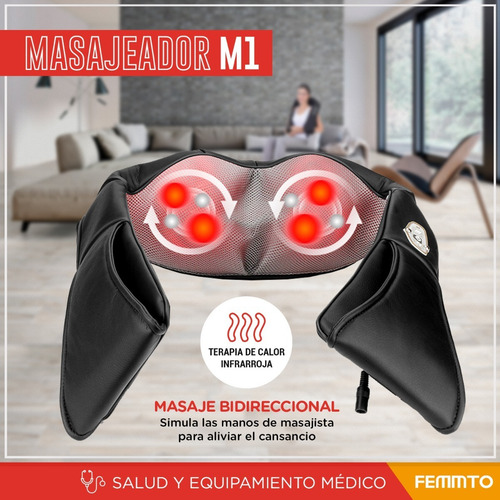 Imagen 3 de 9 de Masajeador Cervical Cuello Hombros Terapia Calor Shiatsu