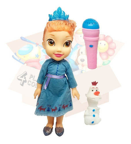 Boneca Musical 36cm Anna Com Microfone Cante Junto - Frozen