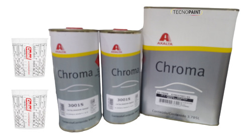 Kit Barniz G3-7500 6 Lts Axalta Chroma Con 2 Vasos Medidores