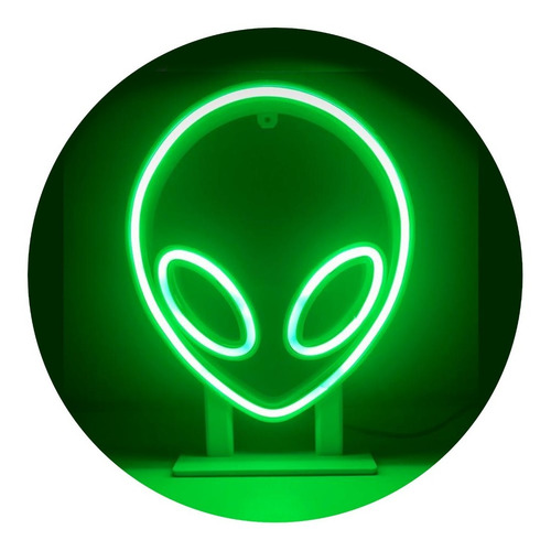 Cartel Neon Decoracion Mini Alien Luz