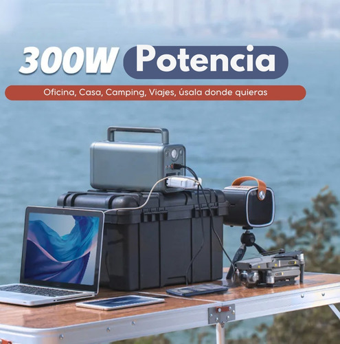 Powerbank Estación Carga Portátil 72000mah + Panel Solar 60w Color Gris