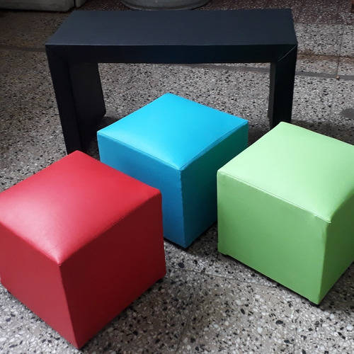 Mini Puff 30x30x30 Ecocuero _ Puff Infantil 