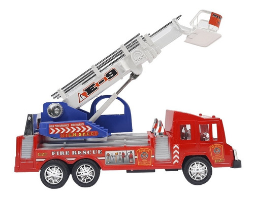 Imagen 1 de 10 de Camion De Bomberos A Friccion Grande 30cm Aprox Con Escalera