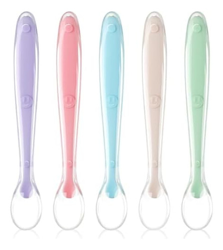 Cucharas De Silicona Para Bebés, 5 Cucharas De Alimentación